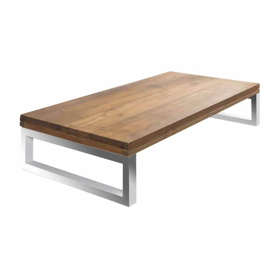 Compoziție 4 Mobilier de baie din lemn de tec și oțel cromat - Beatles Viadurini