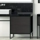 Compoziție 5 Mobilier de baie de sine stătător în Ecolegno Lungime 130 + 70 cm - Cizco Viadurini