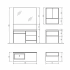 Compoziția 5 Mobilier de baie de sine stătător din metal și Ecolegno Made in Italy - Cizco Viadurini