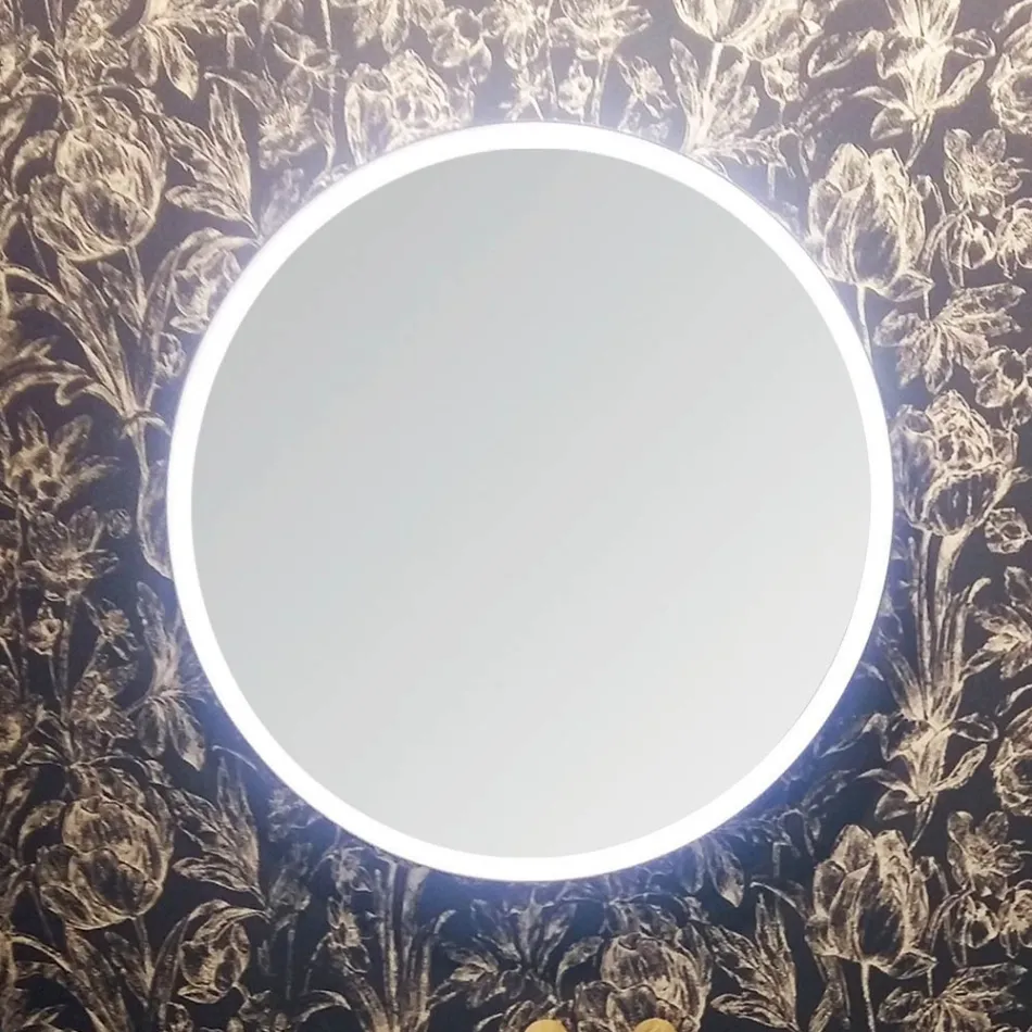 Compoziție 5 Mobilier de baie suspendat din lemn și cristal Fabricat în Italia - Renga Viadurini