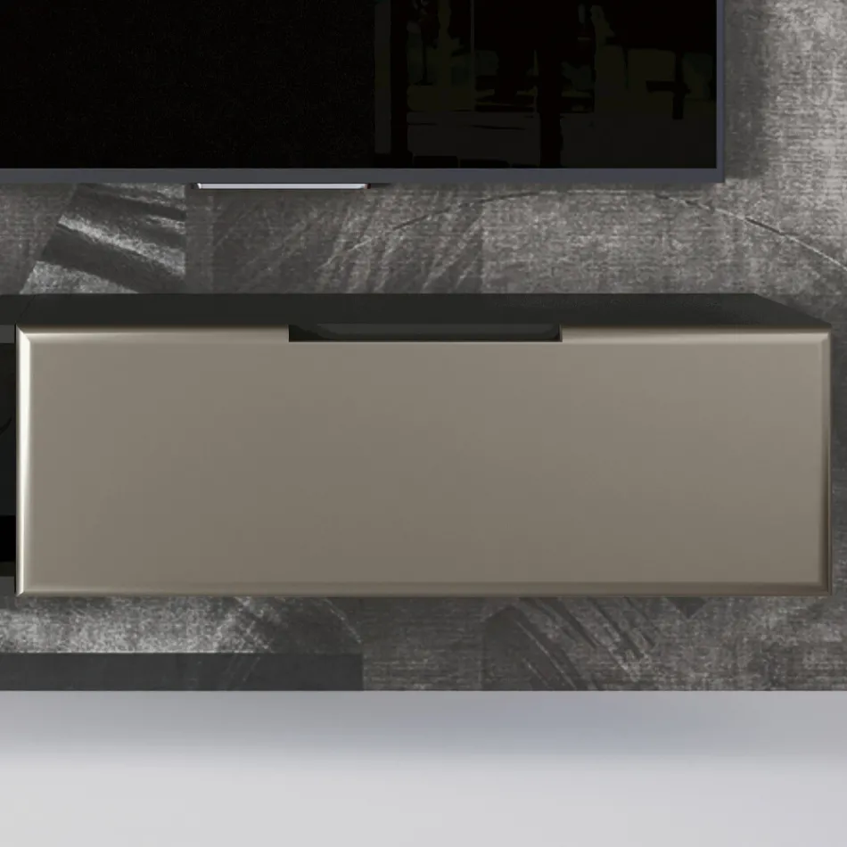 Compoziție modernă de perete pentru sufragerie din MDF Made in Italy - Linn Viadurini