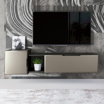 Compoziție modernă de perete pentru sufragerie din MDF Made in Italy - Linn Viadurini