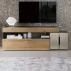 Compoziție de perete cu design modern din MDF Made in Italy - Kristin Viadurini