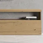 Compoziție modernă de perete din stejar cu noduri nordice și finisaj fier - Siri Viadurini