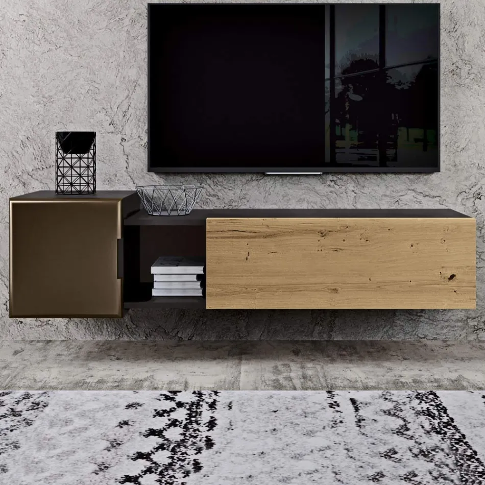Compoziție de perete pentru living cu design modern Made in Italy - Margit Viadurini