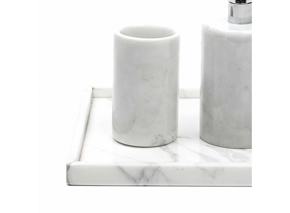 Accesorii pentru baie compozite din marmură albă Carrara Fabricată în Italia - Tuono
