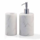 Accesorii pentru baie compozite din marmură albă Carrara Fabricată în Italia - Tuono Viadurini
