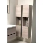 Compoziție suspendată de mobilier pentru baie în melamină de stejar - Becky Viadurini