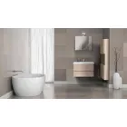 Compoziție suspendată de mobilier pentru baie în melamină de stejar - Becky Viadurini