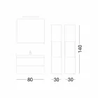 Compoziție suspendată de mobilier pentru baie în melamină de stejar - Becky Viadurini