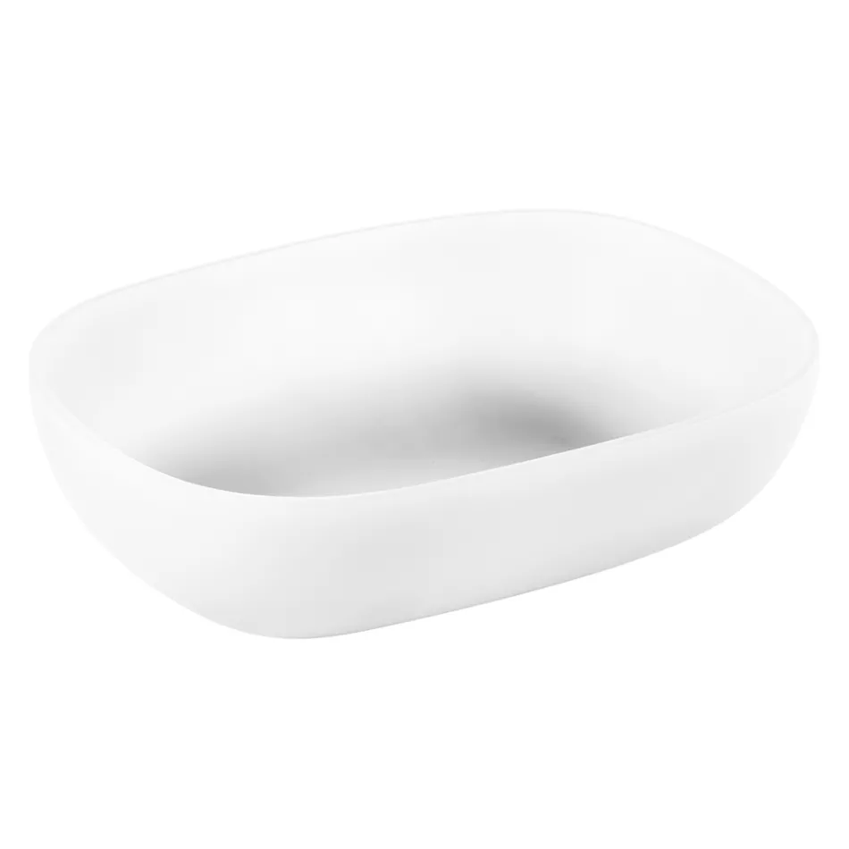 Compoziție de baie albă cu accesorii rezistente la zgârieturi și oglindă - Patryk Viadurini