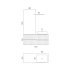 Compozitie de baie alba cu oglinda si raft Made in Italy - Ares Viadurini