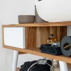 Compozitie de baie alba cu dulap, oglinda si accesorii - Sylviane Viadurini