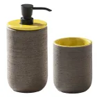 Compoziție galbenă pentru baie, inclusiv oglindă și accesorii - Maryse Viadurini