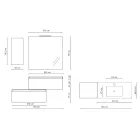 Compozitie baie completa cu lavoar, baza anti-zgarieturi si oglinda Made in Italy - Vis Viadurini