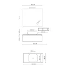 Compozitie baie completa cu lavoar, oglinda si baza Made in Italy - Vis Viadurini