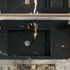 Compozitie baie completa cu oglinda si lavoar dublu Made in Italy - Palom Viadurini