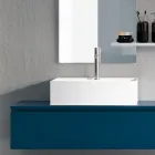 Compozitie baie completa cu oglinda, lavoar din ceramica Made in Italy - Palom Viadurini