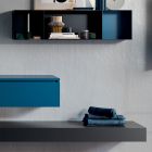 Compozitie baie completa cu oglinda, lavoar din ceramica Made in Italy - Palom Viadurini
