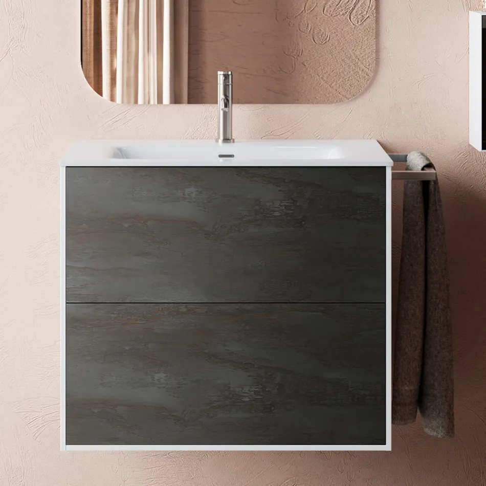 Compozitie pentru baie compusa din oglinda si baza anti-zgarieturi Made in Italy - Kilograme Viadurini