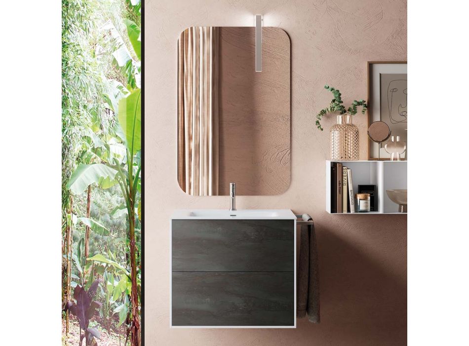 Compozitie pentru baie compusa din oglinda si baza anti-zgarieturi Made in Italy - Kilograme Viadurini