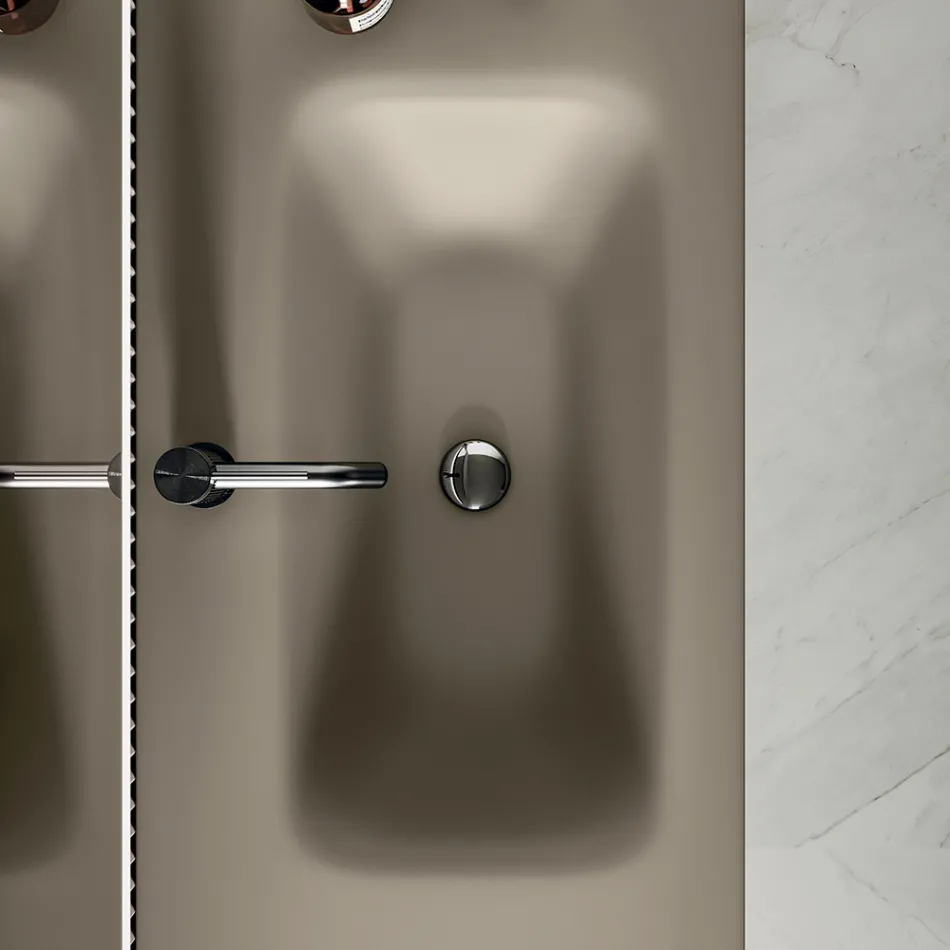 Compoziție de baie inclusiv bază cu 2 sertare și 1 ușă - Titan Viadurini