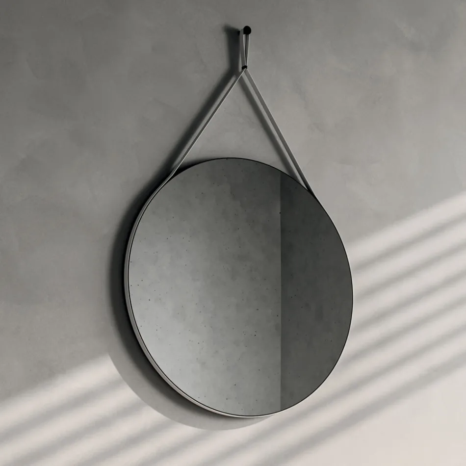 Compoziție de baie cu bază cu roți, chiuvetă și oglindă - Titan Viadurini