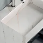 Compoziție de baie cu 1 bază cu 1 sertar și compartiment deschis și oglindă - Titan Viadurini