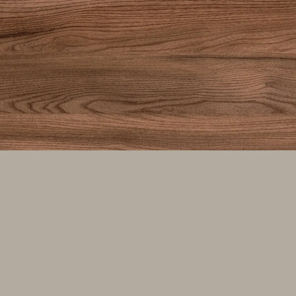 Compoziție de baie cu 1 sertar, 2 rafturi din stejar, chiuvetă și oglindă - Titan Viadurini