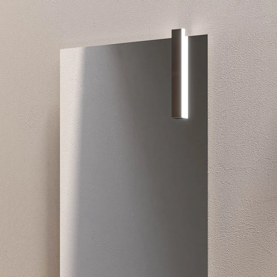 Compoziție de baie cu 1 sertar, 2 rafturi din stejar, chiuvetă și oglindă - Titan Viadurini