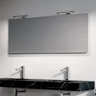 Compoziție de baie cu 1 sertar alb, oglindă și raft HPL Marquina - Velaria Viadurini