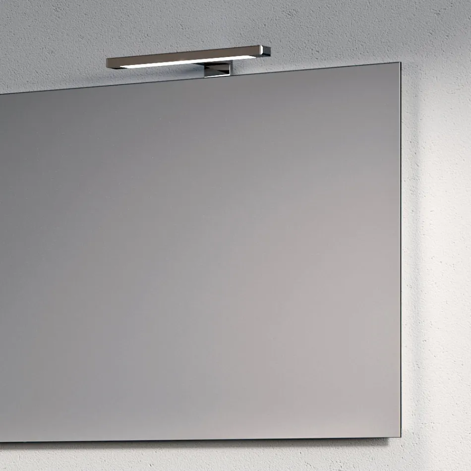 Compoziție de baie cu 1 sertar alb, oglindă și raft HPL Marquina - Velaria Viadurini