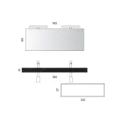 Compoziție de baie cu 1 sertar alb, oglindă și raft HPL Marquina - Velaria Viadurini