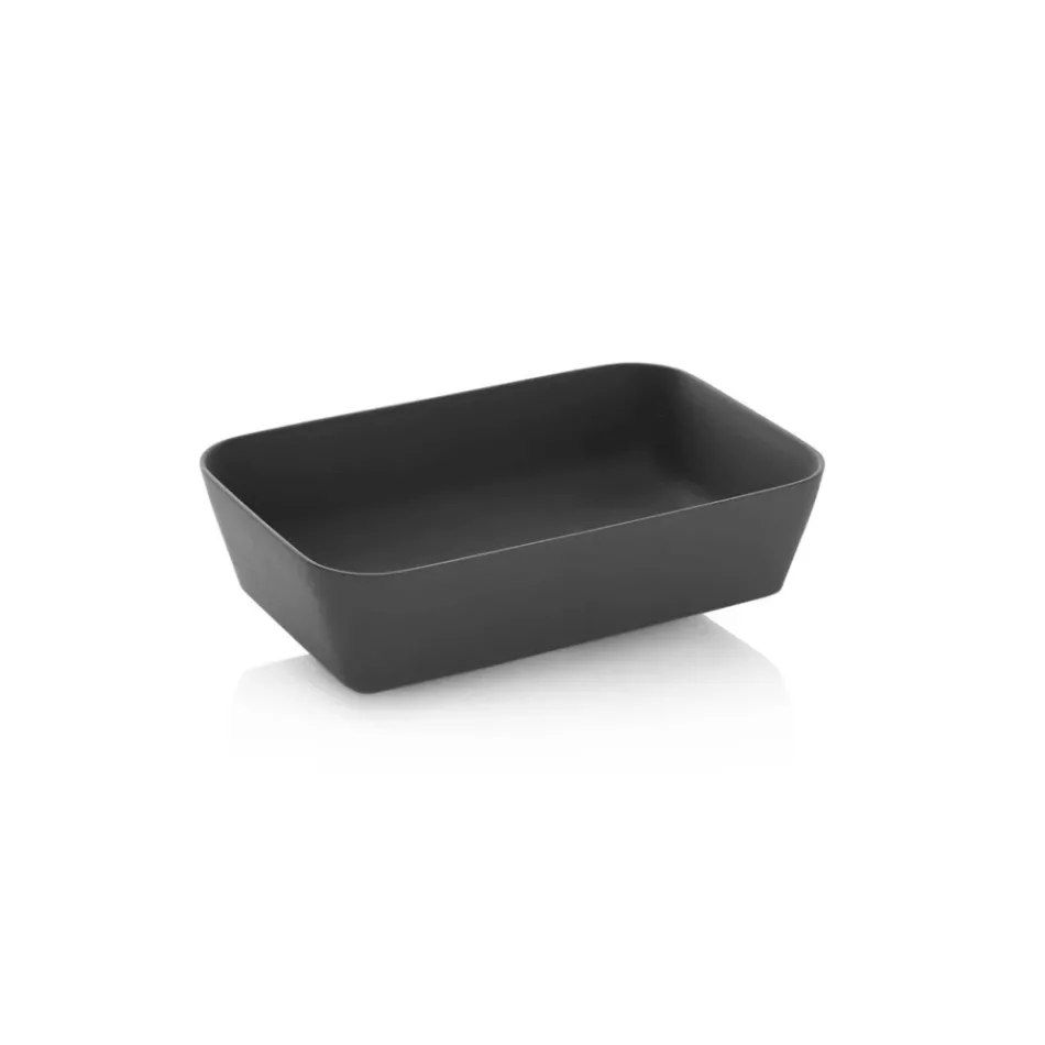 Compoziție de baie cu 1 sertar, chiuvetă și oglindă din rășină antracit - Titan Viadurini