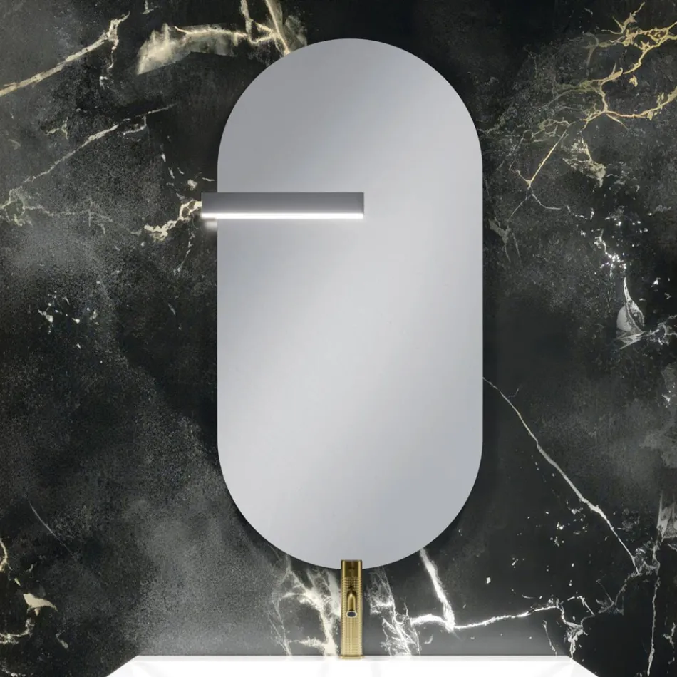 Compoziție de baie cu 2 sertare albe mate, chiuvetă și oglindă - Elios Viadurini