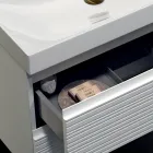 Compoziție de baie cu 2 sertare albe mate, chiuvetă și oglindă - Elios Viadurini