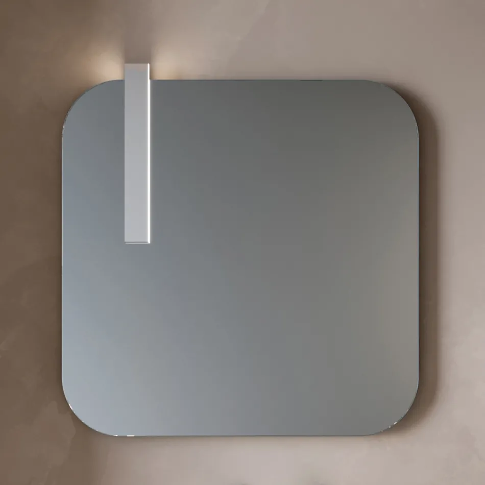 Compoziție de baie cu 2 sertare din stejar, chiuvetă ceramică și oglindă - Titan Viadurini