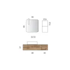 Compoziție de baie cu 2 sertare din stejar, chiuvetă ceramică și oglindă - Titan Viadurini