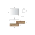 Compoziție de baie cu 2 sertare, chiuvetă albă, oglindă și dulap de perete - Elios Viadurini