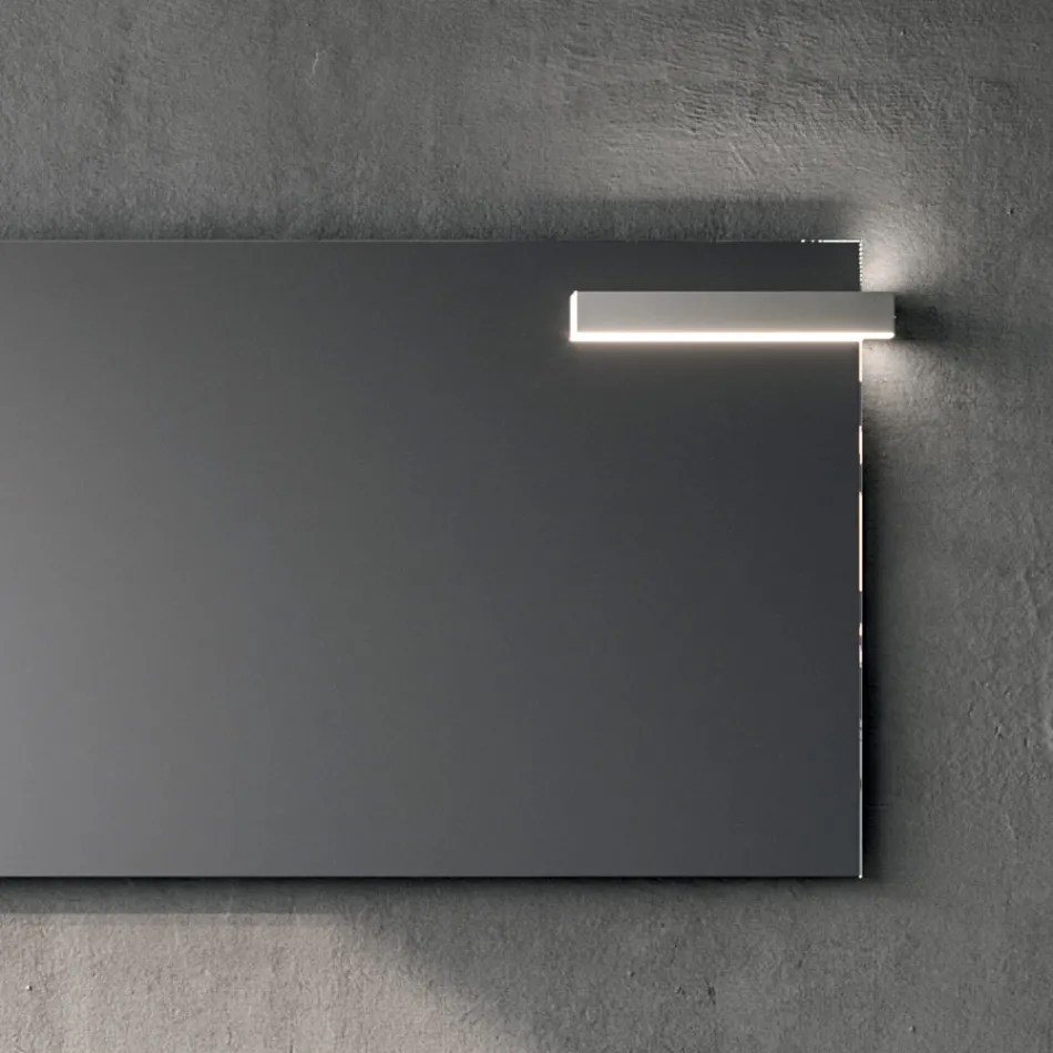 Compoziție de baie cu 2 sertare, chiuvetă ceramică Calacatta și oglindă - Orione Viadurini