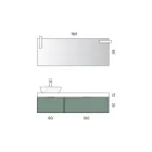 Compoziție de baie cu 2 sertare, chiuvetă ceramică Calacatta și oglindă - Orione Viadurini