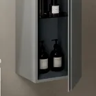 Compoziție de baie cu 2 sertare, dulap de perete, coloană și oglindă - Titan Viadurini