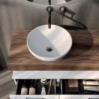 Compoziție de baie cu 2 sertare, oglindă și chiuvetă din rășină albă - Magnolia Viadurini