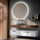 Compoziție de baie cu 2 sertare, oglindă și chiuvetă din rășină albă - Magnolia Viadurini