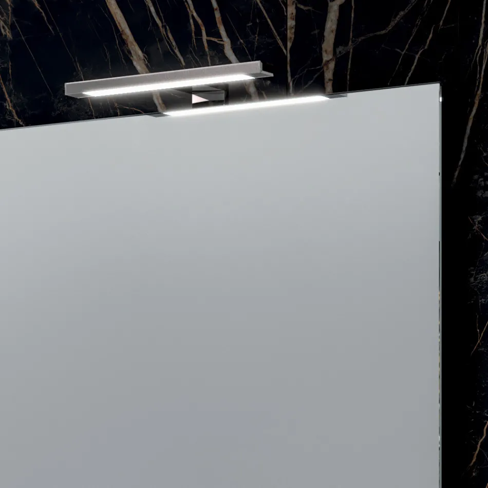 Compoziție de baie cu 4 sertare, 2 chiuvete ceramice și oglindă - Titan Viadurini