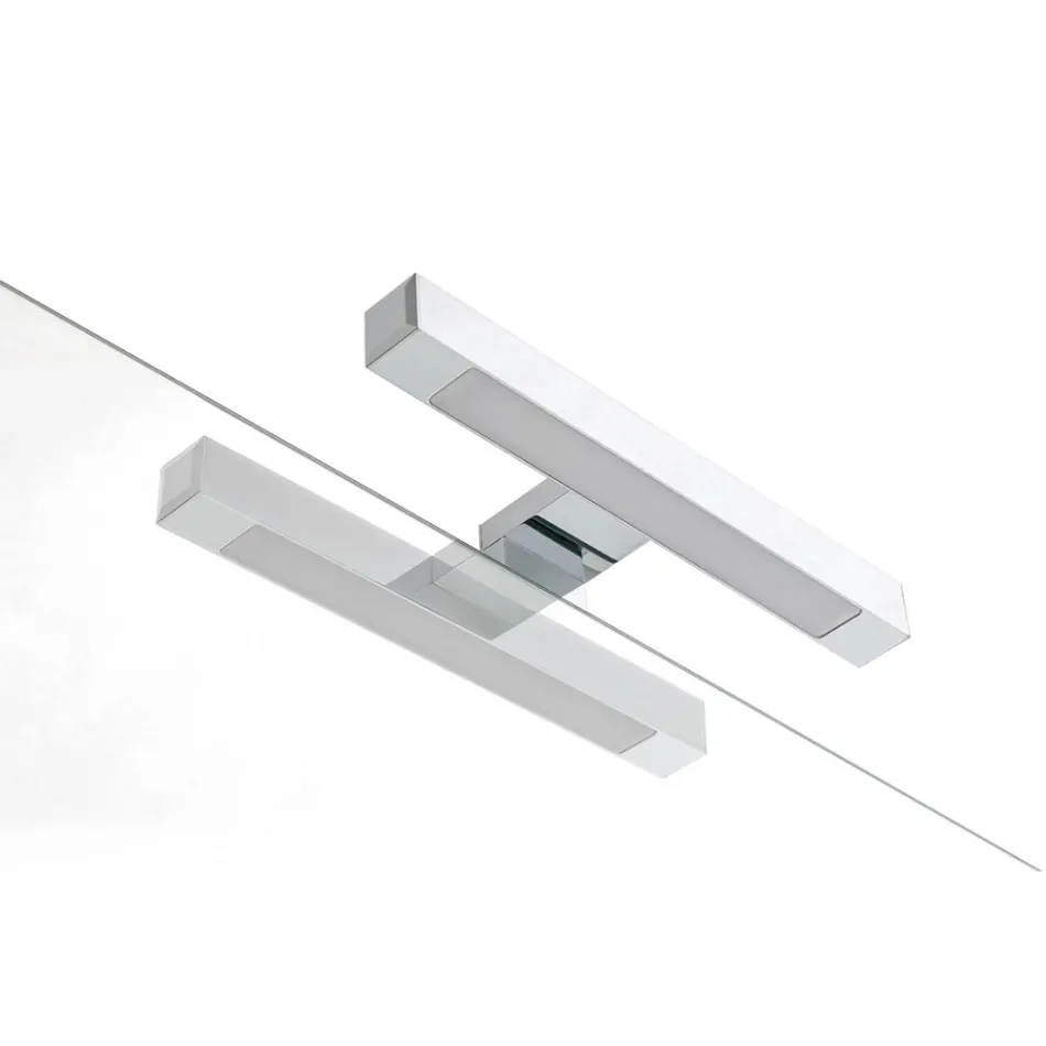 Compoziție de baie cu 4 sertare, 2 chiuvete ceramice și oglindă - Titan Viadurini