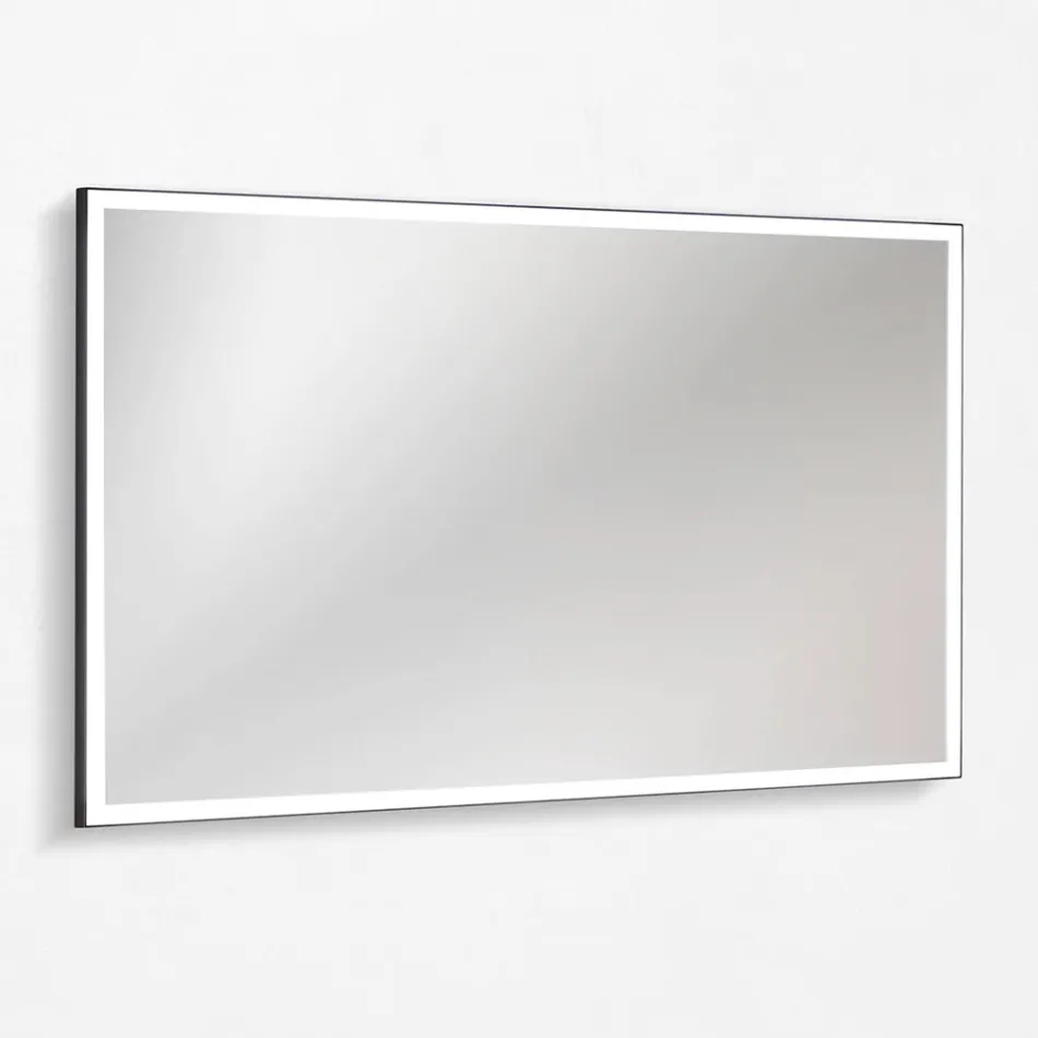 Compoziție de baie cu 4 sertare Avio Blue, oglindă și chiuvetă - Velaria Viadurini