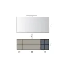 Compoziție de baie cu 4 sertare, chiuvetă, oglindă și rafturi deschise - Elios Viadurini