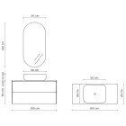 Compozitie de baie cu baza din piatra Havana, oglinda si lavoar Made in Italy - Kilos Viadurini