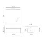 Compozitie Baie cu Baza Suspendata, Oglinda si Lavoar Made in Italy - Vis Viadurini